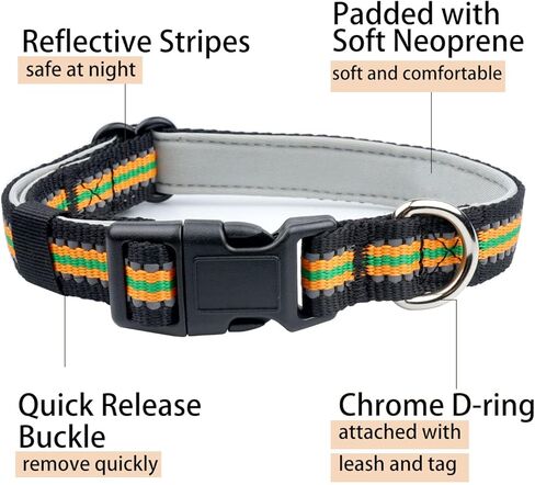 Dog Collar,Reflective Adjustable Collar in Saudi Arabia