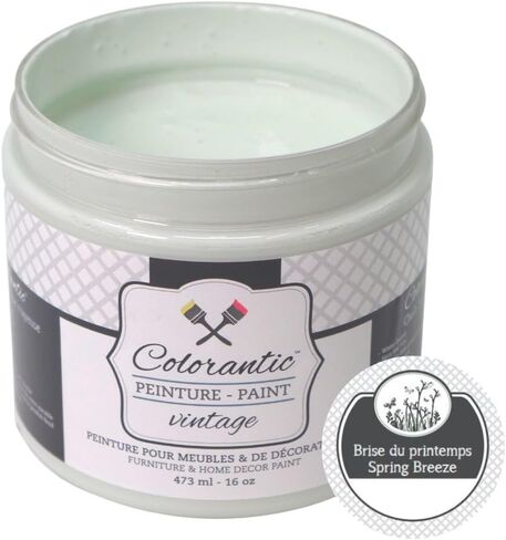 Colorantic | SPRING BREEZE Chalk Paint Based for Furniture DIY - Multi-Surface Craft Paint | LIGHT MINT GREEN COLOR Home Decor Painting (16 oz, Spring Breeze) in Saudi Arabia