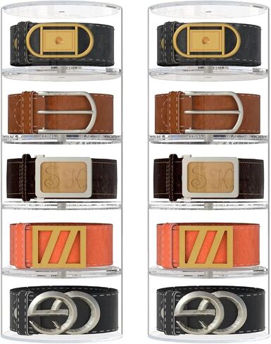 NIUBEE Belt Organizer, Acrylic 5 Layers Belt Case Storage Holder and Display for Accessories like Jewelry,Watch,Bracelets in Saudi Arabia