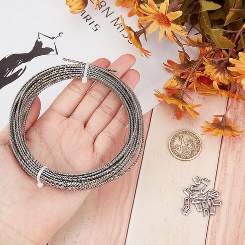 Gorgecraft 197 بوصة × 4 ملم معادن حلزونية مكافأة مسطحة من الصلب المشد مع 20pcs نصائح العظم الفولاذ المقاوم للصدأ حلزوني الأسلاك الحلزونية تغطي الإقامات البنية in Kuwait