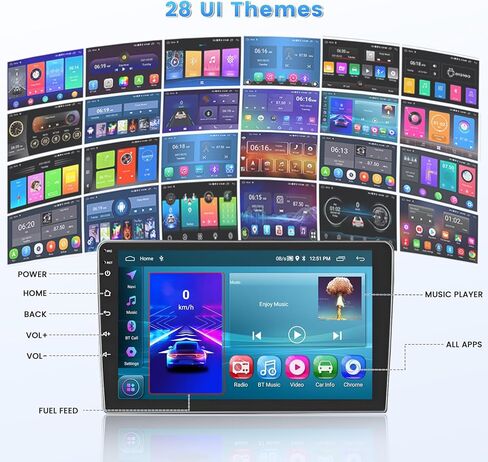 Roinvou 2+32G Android CarPlay Stereo for 2007-2012 Toyota Yaris Vios, 9'' Touch Screen in-Dash GPS Navigation with Built-in Wireless CarPlay Android Auto Support Mirror Link BT RDS AHD DSP in Kuwait