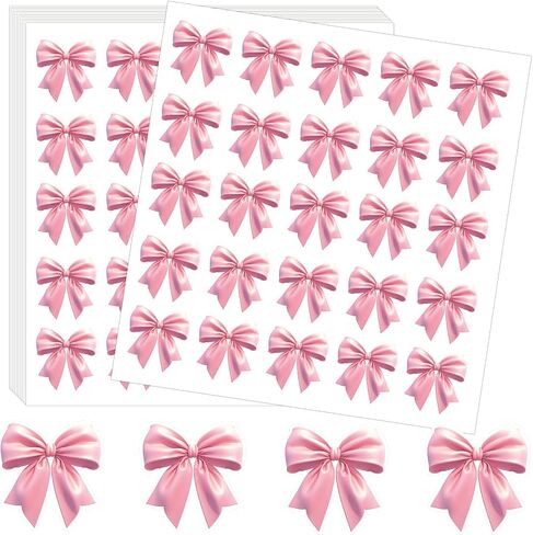 500 Pcs Pink Bow Sticker Watercolor Bow Tie Seal Sticker Cute Coquette Bowknot Paper Decal Self-Adhesive Label Sticker Pink Coquette Bow Stickers Envelope Gift Wrapping (Pink) in Saudi Arabia