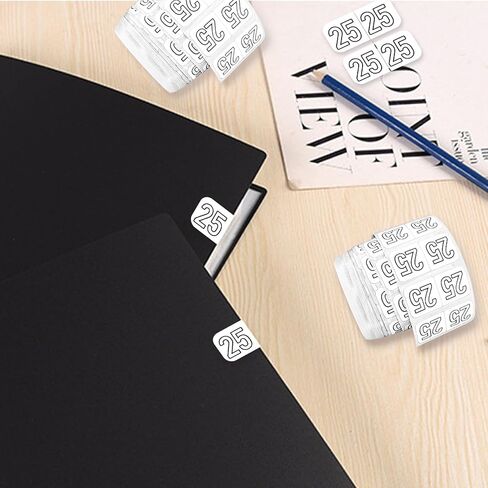 500Pcs 2025 Stickers for Chart File Folder Planner Organization, 25 Lable Tab Stickers Year Number File Labels Self Adhesive for Office Home Files Organization Decors (Black) in Saudi Arabia