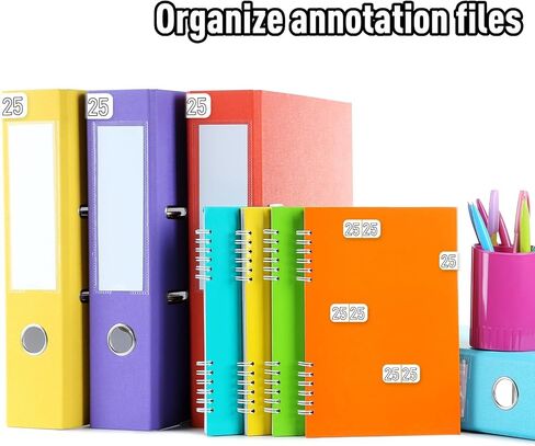 500Pcs 2025 Stickers for Chart File Folder Planner Organization, 25 Lable Tab Stickers Year Number File Labels Self Adhesive for Office Home Files Organization Decors (Black) in Saudi Arabia