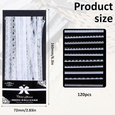 120 PCS Lace Stickers Vintage Scrapbook Supplies Lace Lace Scrapbooking ملصقات الزفاف مستلزمات Scrapbooking لمخططي الديكور لأجهزة الكمبيوتر المحمولة مجلات الكؤوس المزهرية in Kuwait