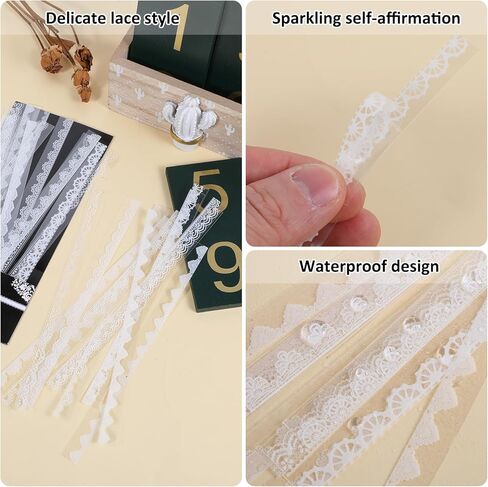 120 PCS Lace Stickers Vintage Scrapbook Supplies Lace Lace Scrapbooking ملصقات الزفاف مستلزمات Scrapbooking لمخططي الديكور لأجهزة الكمبيوتر المحمولة مجلات الكؤوس المزهرية in Kuwait