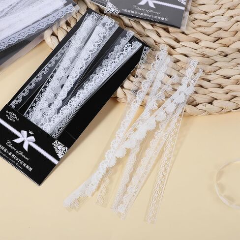 120 PCS Lace Stickers Vintage Scrapbook Supplies Lace Lace Scrapbooking ملصقات الزفاف مستلزمات Scrapbooking لمخططي الديكور لأجهزة الكمبيوتر المحمولة مجلات الكؤوس المزهرية in Kuwait