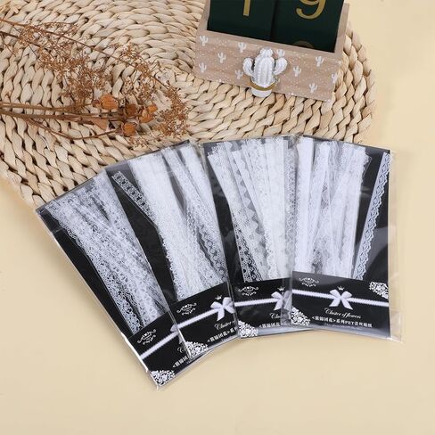 120 PCS Lace Stickers Vintage Scrapbook Supplies Lace Lace Scrapbooking ملصقات الزفاف مستلزمات Scrapbooking لمخططي الديكور لأجهزة الكمبيوتر المحمولة مجلات الكؤوس المزهرية in Kuwait