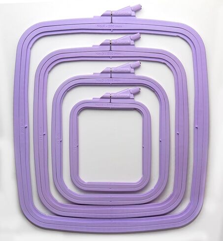 Nurge Lilac 3 Pcs Set Plastic Square Embroidery Hoop, Cross Stitch Hoops, Punch Needle Hoop (3 Pcs) in Saudi Arabia