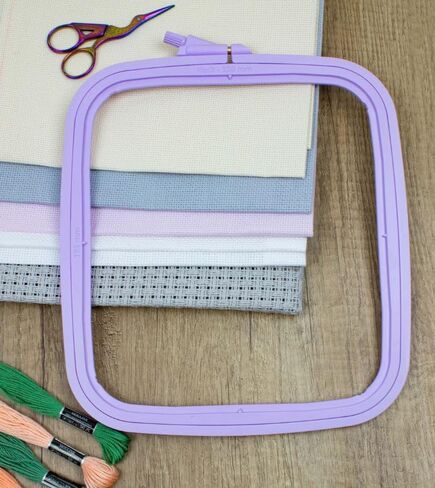 Nurge Lilac 3 Pcs Set Plastic Square Embroidery Hoop, Cross Stitch Hoops, Punch Needle Hoop (3 Pcs) in Saudi Arabia