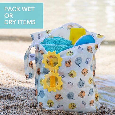 Bumkins Waterproof Wet Bag for Baby, Travel, Swim Suit, Cloth Diapers, Pump Parts, Pool, Gym Clothes, Toiletry, Strap to Stroller, Daycare, Zipper Bag, Wetdry Packing, Hello Kitty and Friends in Kuwait