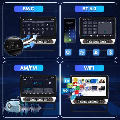 Android 12 [2GB+32GB] Wireless Carplay Android Auto Car Radio Compatible for Toyota Tacoma 2005-2015,9 Inch Touch Screen with GPS/FM/WiFi/USB/SWC in Saudi Arabia