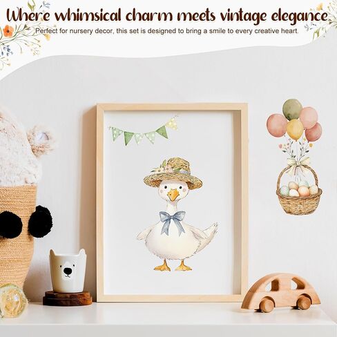 Glenmal 12 Sheets Rub on Transfers for Crafts and Furniture Ballerinas Goose Rub on Transfer Sticker 7 x 8 Inch Vintage Furniture Decals for Home Paper Wood DIY Craft(Goose) in Saudi Arabia