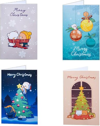 Greeting Card Assortment 5-Pack Authentic Merchandise 4" x 6" Inches Blank Milk and Mocha Cards with Envelopes Unique Designs for Family Friends Partners Cute Adorable Fun in Kuwait