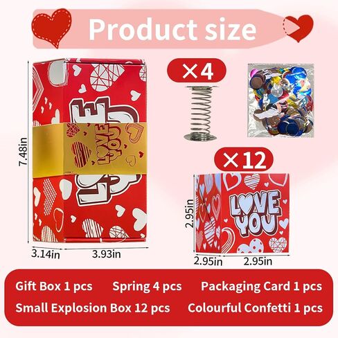Birthday Surprise Gift Box Explosion for Money, Happy Birthday Gift Box Surprise Exploding Money Cash Pop-up Gift Box, Folding Bouncing Pop Box for Valentine Birthday Wedding Anniversary Mother's Day in Kuwait