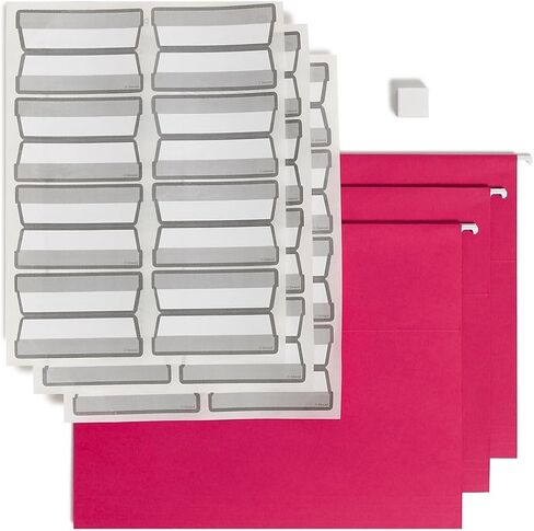 Smead Hanging File Folder with Erasable ProTab, 1/3-Cut Erasable Tabs, Adjustable Position, Letter Size, Blue, 20 per Box, Eraser Included (64210) in Kuwait