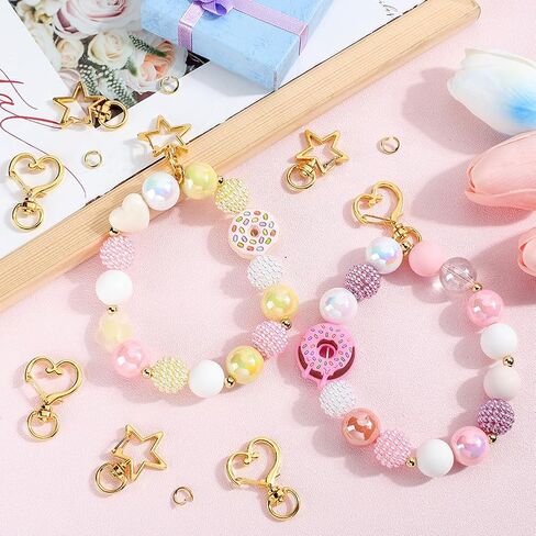 1 Box 40Pcs Heart Swivel Keychain Clasp Star Keychain Clip Bulk Metal Lobster Claw Alloy Gold Spring Snap Hook Hanging Buckle Key Ring Findings for Handmade Keychains Lanyards Bags DIY Crafts in Saudi Arabia