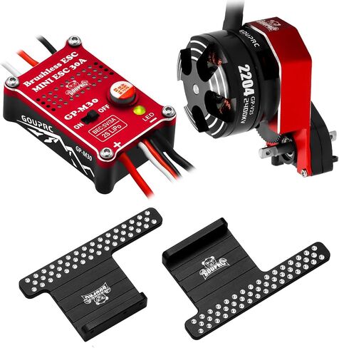 GOUPRC 2204 2400KV Brushless Outrunner Motor with Transmission & 30A Brushless Mini Esc for SCX24 Axial 1/24 Remote Control Car Truck Crawler Black & Red in Saudi Arabia