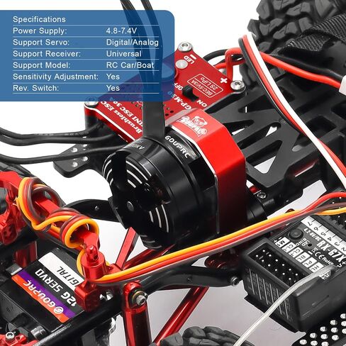 GOUPRC 2204 2400KV Brushless Outrunner Motor with Transmission & 30A Brushless Mini Esc for SCX24 Axial 1/24 Remote Control Car Truck Crawler Black & Red in Saudi Arabia