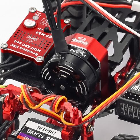 GOUPRC 2204 2400KV Brushless Outrunner Motor with Transmission & 30A Brushless Mini Esc for SCX24 Axial 1/24 Remote Control Car Truck Crawler Black & Red in Saudi Arabia