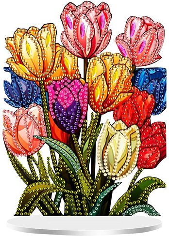 GemZono Diamond Art Painting Kit,Cactus Tabletop Diamond Art Desktop Ornament Special Shaped Rhinestone Desk Placement Ornament, Home Stand Up Gem Painting Craft Kit 6.94x7.24inch in Kuwait