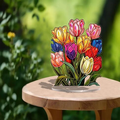 GemZono Diamond Art Painting Kit,Cactus Tabletop Diamond Art Desktop Ornament Special Shaped Rhinestone Desk Placement Ornament, Home Stand Up Gem Painting Craft Kit 6.94x7.24inch in Kuwait