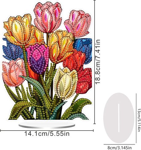 GemZono Diamond Art Painting Kit,Cactus Tabletop Diamond Art Desktop Ornament Special Shaped Rhinestone Desk Placement Ornament, Home Stand Up Gem Painting Craft Kit 6.94x7.24inch in Kuwait