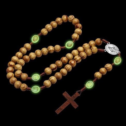 60Pcs Glow in The Dark Rosary Beads Bulk Acrylic Cross Jesus Virgin Mary Silicone Focal Flat Religious Spacer Beads for DIY Jewelry Making Supplies (Oval) in Saudi Arabia