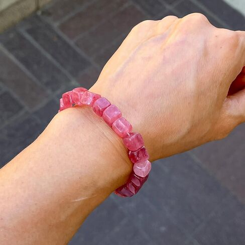 الحرف الفنية الحرف الطبيعية Morganite Square Cube حبات الأحجار الكريمة 8 ملم لمجوهرات صنع سوار سوار أقراط القلادة (الأرجواني) in Kuwait