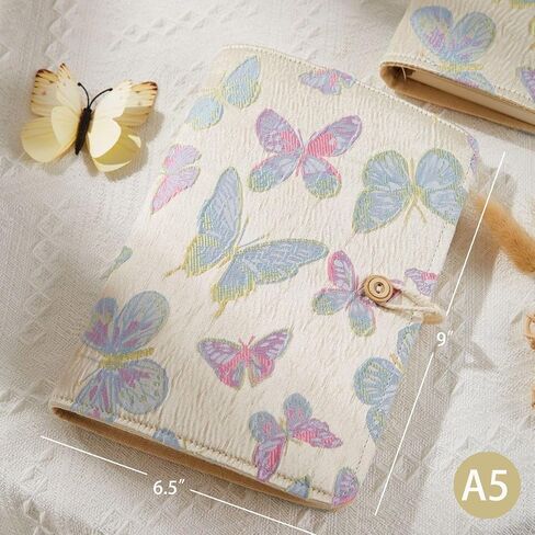 A5 Binder, 6 Ring Binder, Refillable Journal, Butterfly Notebook, Embroidered Journal, Budget Binder, 6"x8" Unlined Paper, Sketchbook, Travelers Journal, Butterfly Gifts, Planner Binder, Pink in Kuwait