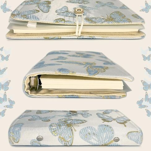 A5 Binder, 6 Ring Binder, Refillable Journal, Butterfly Notebook, Embroidered Journal, Budget Binder, 6"x8" Unlined Paper, Sketchbook, Travelers Journal, Butterfly Gifts, Planner Binder, Pink in Kuwait