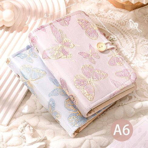 A5 Binder, 6 Ring Binder, Refillable Journal, Butterfly Notebook, Embroidered Journal, Budget Binder, 6"x8" Unlined Paper, Sketchbook, Travelers Journal, Butterfly Gifts, Planner Binder, Pink in Kuwait
