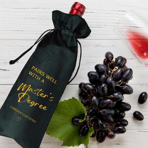 TBITON Masters Degree Gift Wine Bag, Graduation Gift Wine Bag Gifts for Her Him, College Graduation Party, Doctorate Degree - Pairs Well with a Master's Degree in Saudi Arabia