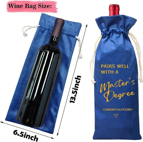TBITON Masters Degree Gift Wine Bag, Graduation Gift Wine Bag Gifts for Her Him, College Graduation Party, Doctorate Degree - Pairs Well with a Master's Degree in Saudi Arabia