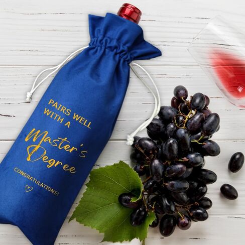 TBITON Masters Degree Gift Wine Bag, Graduation Gift Wine Bag Gifts for Her Him, College Graduation Party, Doctorate Degree - Pairs Well with a Master's Degree in Saudi Arabia