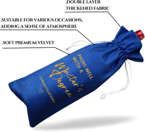 TBITON Masters Degree Gift Wine Bag, Graduation Gift Wine Bag Gifts for Her Him, College Graduation Party, Doctorate Degree - Pairs Well with a Master's Degree in Saudi Arabia