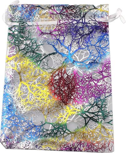 QIANHAILIZZ 100 Pack Colorful Tree Organza Jewelry Gift Pouch Candy Pouch Drawstring Wedding Favor Bags CJQ5 (turquoise, 2.5x3.5 inch) in Kuwait
