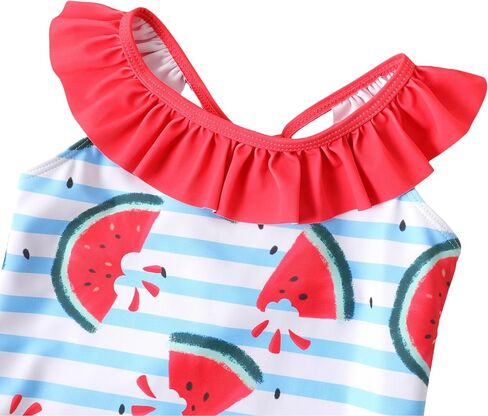 PATPAT Baby/Toddler Girls Swimsuits Ruffle Mermaid Floral One Piece Bathing Suit Beach Swimwear with Sun Hat in Kuwait