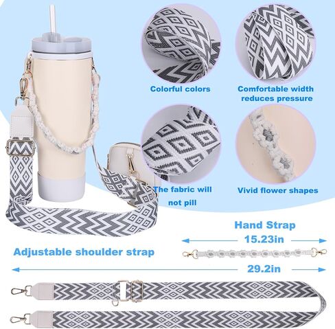 Mity rain Water Bottle Shoulder Strap Set for Stanley Cup, Cup Accessories for Stanley 20oz 30oz 40oz, Including Cup Holder Shoulder Strap with Purse, Carrying Handle Strap, Boot, Cup Ring in Kuwait
