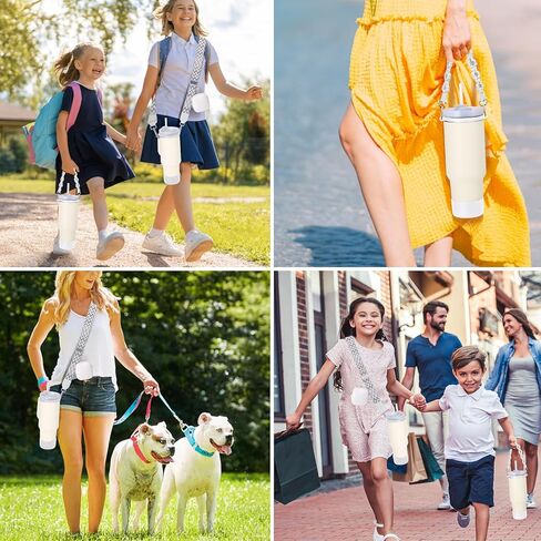 Mity rain Water Bottle Shoulder Strap Set for Stanley Cup, Cup Accessories for Stanley 20oz 30oz 40oz, Including Cup Holder Shoulder Strap with Purse, Carrying Handle Strap, Boot, Cup Ring in Kuwait