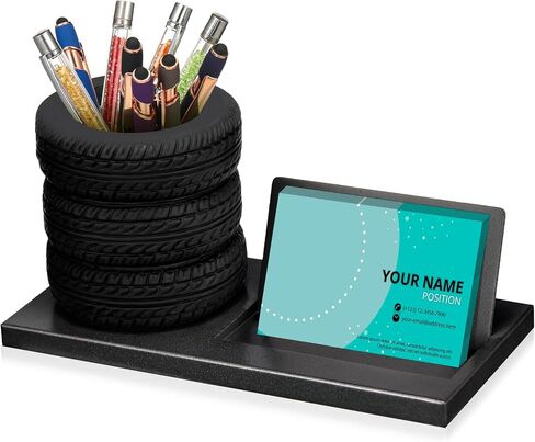 eersida tyre شكل قرطاسية مجموعة مبيعات سيارات حامل بطاقة العمل بطاقة عمل السيارات المنظم مكتب حامل بطاقة العمل لمحبي السيارات ميكانيكا المكاتب (أسود ، 7.5 بوصة) in Kuwait