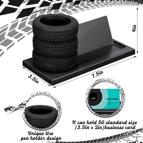 eersida tyre شكل قرطاسية مجموعة مبيعات سيارات حامل بطاقة العمل بطاقة عمل السيارات المنظم مكتب حامل بطاقة العمل لمحبي السيارات ميكانيكا المكاتب (أسود ، 7.5 بوصة) in Kuwait