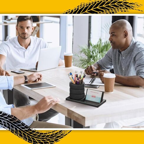 eersida tyre شكل قرطاسية مجموعة مبيعات سيارات حامل بطاقة العمل بطاقة عمل السيارات المنظم مكتب حامل بطاقة العمل لمحبي السيارات ميكانيكا المكاتب (أسود ، 7.5 بوصة) in Kuwait