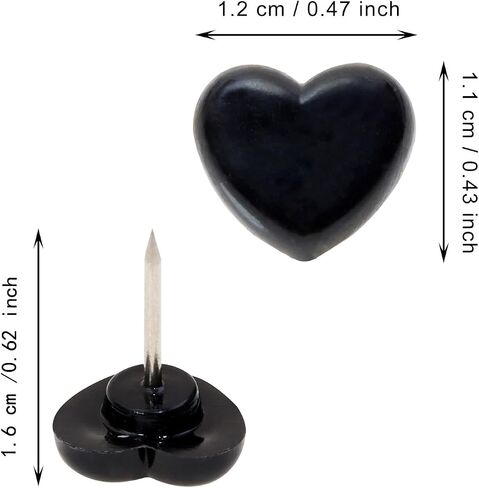ONLYKXY 30pcs Sweetheart Push Pins Tacks Plastic Cute Love Heart Shape Head Nail Thumb Tacks Steel Point Bottom Tacks for Cork Bulletin Board Colored Tacks Decorative Push pins (Pink) in Kuwait