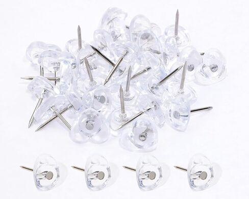 ONLYKXY 30pcs Sweetheart Push Pins Tacks Plastic Cute Love Heart Shape Head Nail Thumb Tacks Steel Point Bottom Tacks for Cork Bulletin Board Colored Tacks Decorative Push pins (Pink) in Kuwait