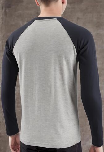 DESPLATO Men's Casual Vintage Slim Fit Short/Long Sleeve V-Neck Workout Hiking Baseball Jersey T-Shirts in Kuwait