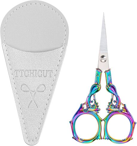 Embroidery&Knitting Scissors Sharp Tip Stainless Steel Scissors for Cross Stitch Cutting Embroidery Sewing Handcraft Craft Art Work DIY Tool(Gold Red) in Saudi Arabia