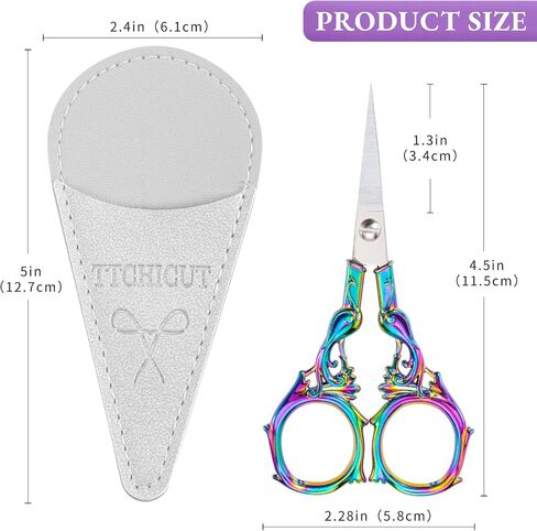 Embroidery&Knitting Scissors Sharp Tip Stainless Steel Scissors for Cross Stitch Cutting Embroidery Sewing Handcraft Craft Art Work DIY Tool(Gold Red) in Saudi Arabia