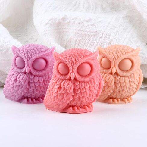 Owl Mold Owl Candle Mold Animal Candle Molds Owl Resin Casting Silicone Mold for Candle Home Decorate Mold Candle Making Mold Aromatherapy Candles Gypsum Clay Craft in Saudi Arabia
