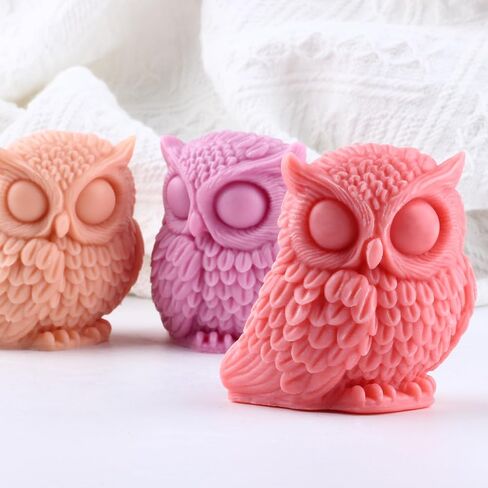 Owl Mold Owl Candle Mold Animal Candle Molds Owl Resin Casting Silicone Mold for Candle Home Decorate Mold Candle Making Mold Aromatherapy Candles Gypsum Clay Craft in Saudi Arabia